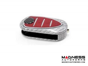 Alfa Romeo 4C Key Fob Cover - Carbon Fiber - Silver